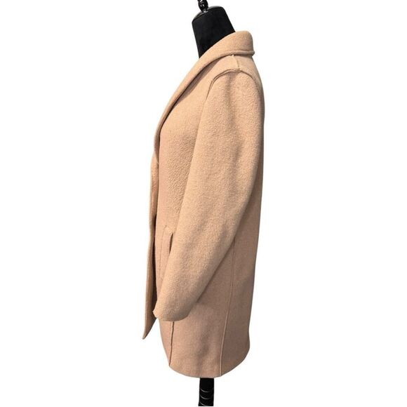 J.Crew Wool Blend Shawl Collar Coat Camel Beige Size 4 Elegant Classic - Picture 7 of 14